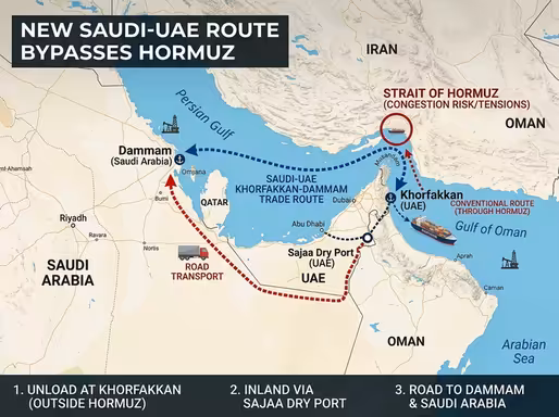 New Saudi-UAE Khorfakkan route helps cargo bypass Hormuz