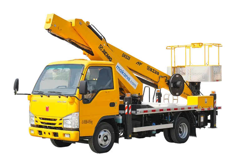 2025 XCMG GKS28 boom lift on Isuzu 4x2 flatbed truck